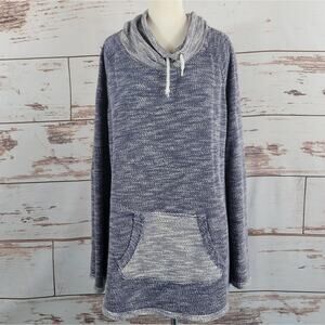 Kensie Performance Cowl Neck Pullover Marled Purple Size XXL